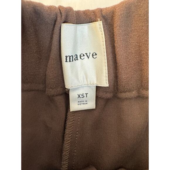 Anthropologie Tall NWT Maeve Stretch Knit Brown Wide Leg Pull On Pants XS - Picture 8 of 10